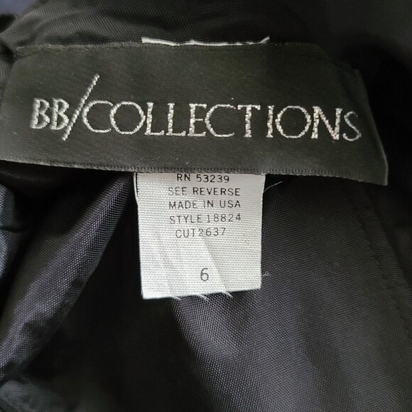 Vtg BB Collections Halter Maxi Sheath Dress Sz 6 Black Slit Formal Prom Dressy - Picture 2 of 8